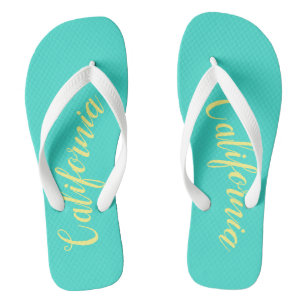 Tongs Californie Turquoise Jaune