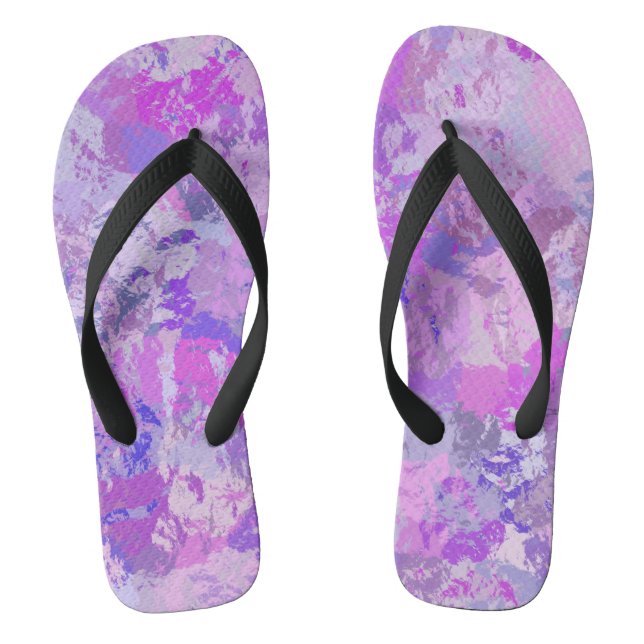 Tongs Camo Abstrait tendance rose violet bleu (Semelle)