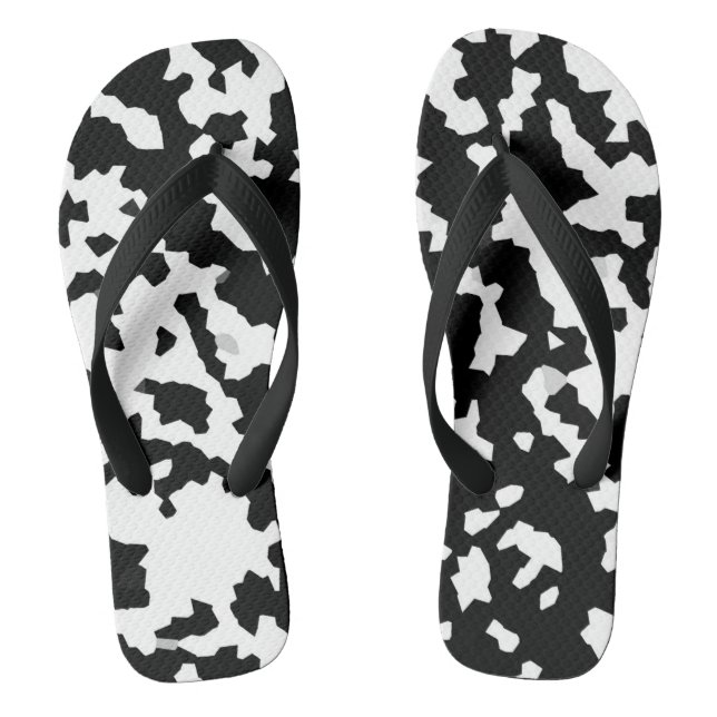 Tongs Camouflage Abstrait Noir Et Blanc Télécharger Et (Semelle)