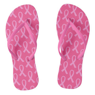 Tongs Cancer du sein Motif de ruban rose