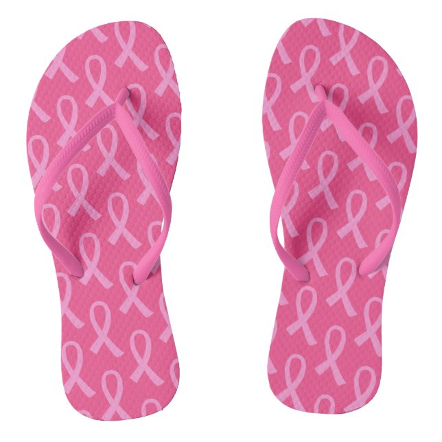 Tongs Cancer du sein Motif de ruban rose (Semelle)