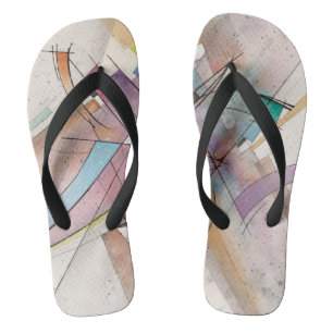 Tongs CANTATA en TONALITÉ PASTEL Abstrait Art Aquarelle