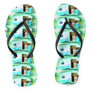 Tongs Caravane classique vintage de gitan de remorque