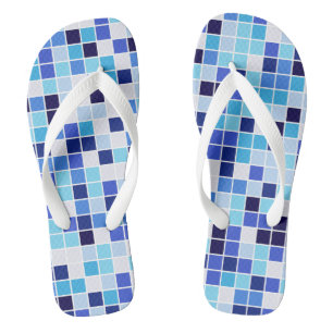 Tongs Carreaux de Piscine, Carreaux de Mosaïque Bleus, M