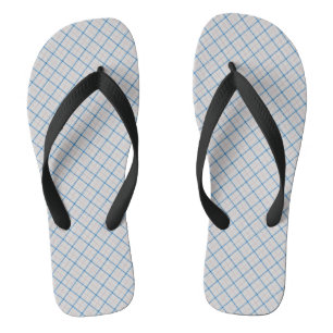 Tongs Carreaux Tattersall Rose Céruléen Blanc
