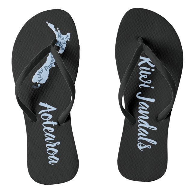 Tongs Carte NZ Aotearoa, Langue Maori, Jandals Kiwi (Semelle)
