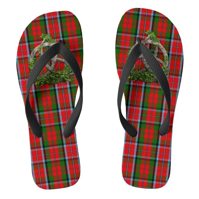 Tongs Celtic Trinity Knot Et Clan MacNaughton Tartan (Semelle)