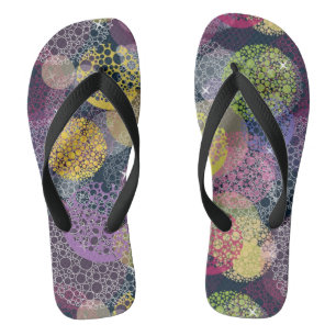 Tongs Cercle mignon abstrait de point de polka