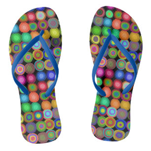 Tongs Cercles peints   Coloré