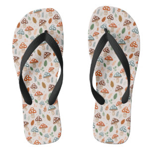 Tongs Champignon, Feuillage d'automne, Motif de la natur