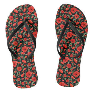 Tongs Champs de Coquelicots