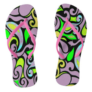 Tongs Changer la couleur Wacky Retro Swirl :)