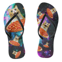 Chat à pizza de l'espace amusant