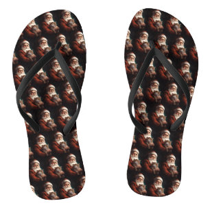 Tongs Chat Perse avec Noël Festif du Père Noël