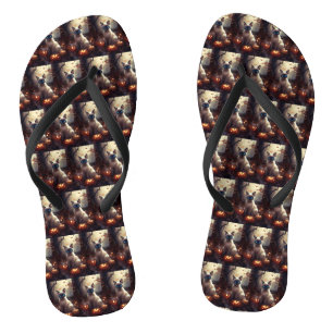 Tongs Chat Siamais Halloween Avec Peur Citrouille