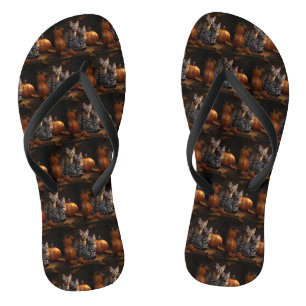 Tongs Chaton Bengal Automne Délice Citrouille
