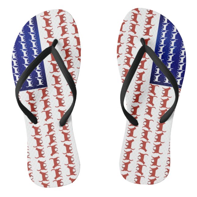 Tongs Chats américains décor patriotique (Semelle)