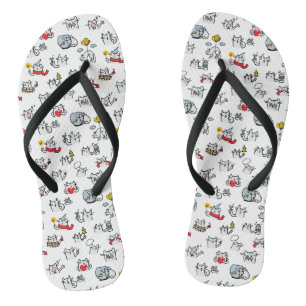 Tongs Chats amusants, lait et magie.