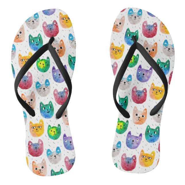 Tongs Chats aquarelles et amis (Semelle)