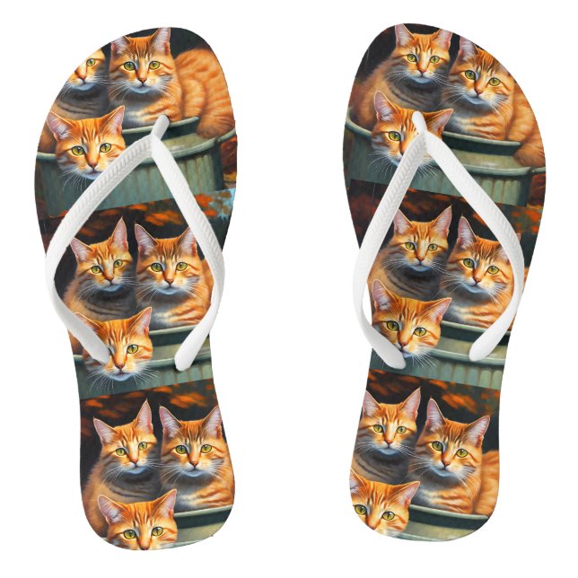 Tongs Chats Gingembre Plantes Pot, Flip Flops (Semelle)