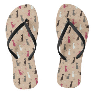 Tongs chats Motif rose