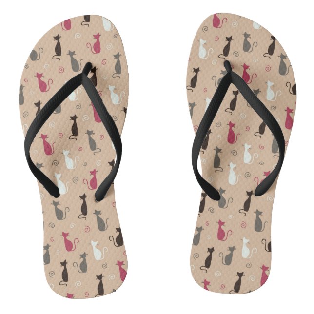 Tongs chats Motif rose (Semelle)