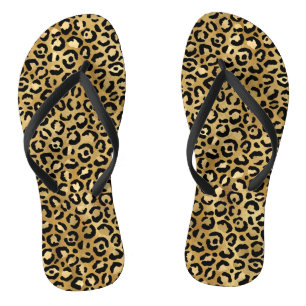Tongs Chaussures Leopard Or Flip Flops