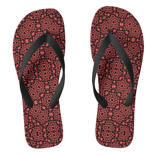 Tongs Chaussures motifs géométriques rouges sandales d'é (Semelle)