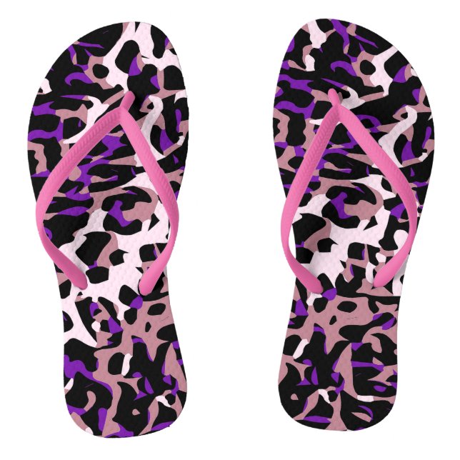 Tongs Cheetah rose violet Abstrait (Semelle)
