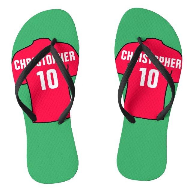 Tongs Chemise de football en rouge (Semelle)