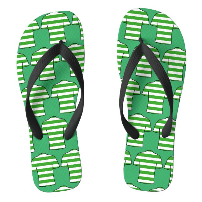 Tongs Chemises de football design en huttes vertes Flip  (Semelle)