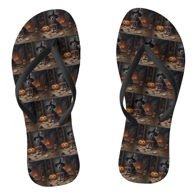 Tongs Chesapeake Bay Terrier Citrouille Halloween effray (Semelle)