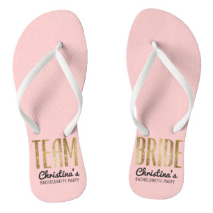Tongs Chic Faux Gold Team Mariage Bachelorette