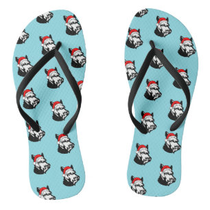 Tongs Chien de Schnauzer avec le motif de casquette de