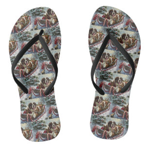 Tongs Chien Saint-Bernard Noël Festif