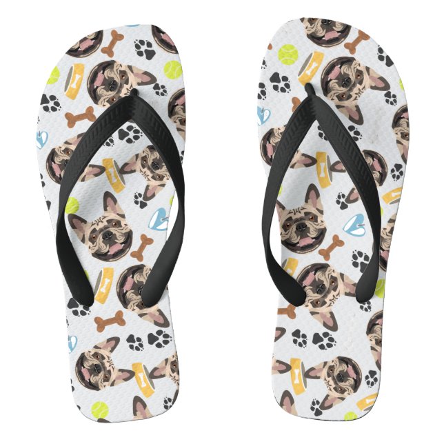 Tongs Chien souriant français (Semelle)