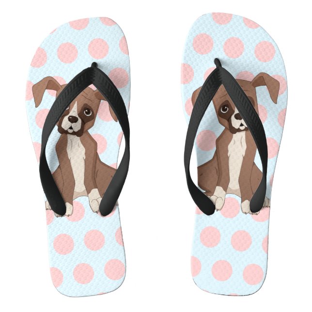 Tongs Chiot en boîte sur Pois roses (Semelle)