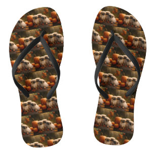 Tongs Chiots Pékinois Délice d'Automne Citrouille