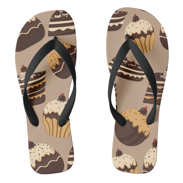 Tongs Chocolat et pâtisseries motif 3 (Semelle)
