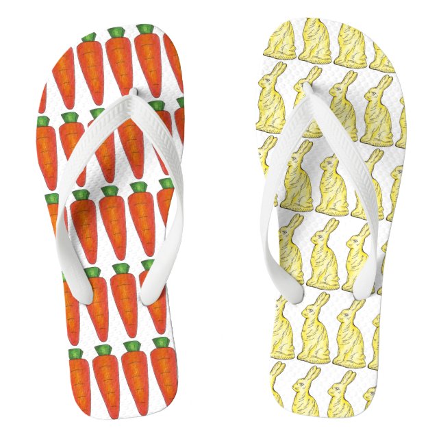Tongs Chocolat Lapin Lapin Carotte Pâques Panier Candy (Semelle)