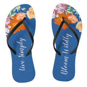 Tongs Citation Florale Bleue Très Inspirante