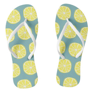 Tongs Citron Agrume Été Tropical Fruit Jaune Vert