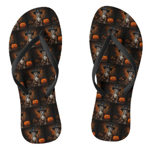 Tongs Citrouilles d'Halloween effrayantes American Staff