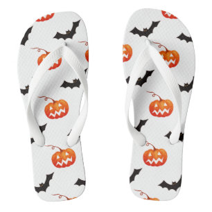 Tongs Citrouilles et chauves-souris d'Halloween, des fri