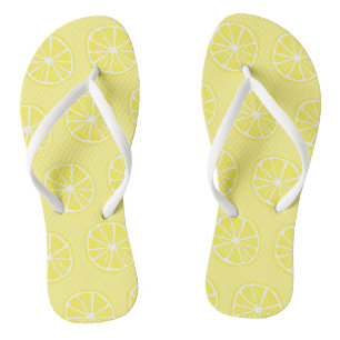 Tongs Citrus Citrus Motif Jaune Blanc