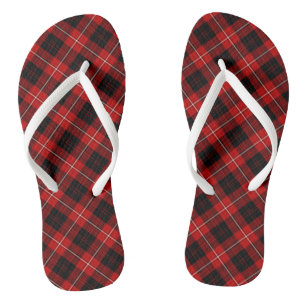 Tongs Clan Cunningham Tartan Rouge et noir Plaid