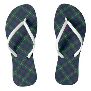Tongs Clan Mackenzie Tartan bleu et vert plaid