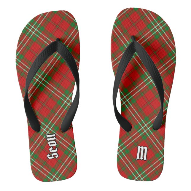 Tongs Clan Scott Red Tartan Tlip Flops (Semelle)