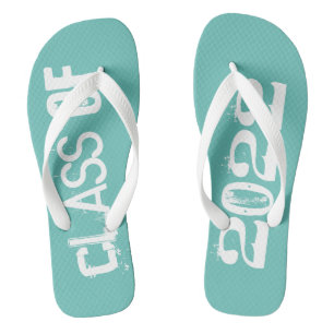 Tongs Classe de 2022 Senior Graduate Turquoise White