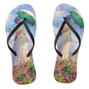 Tongs Claude Monet - Femme à l'ombrellé tournée vers la 